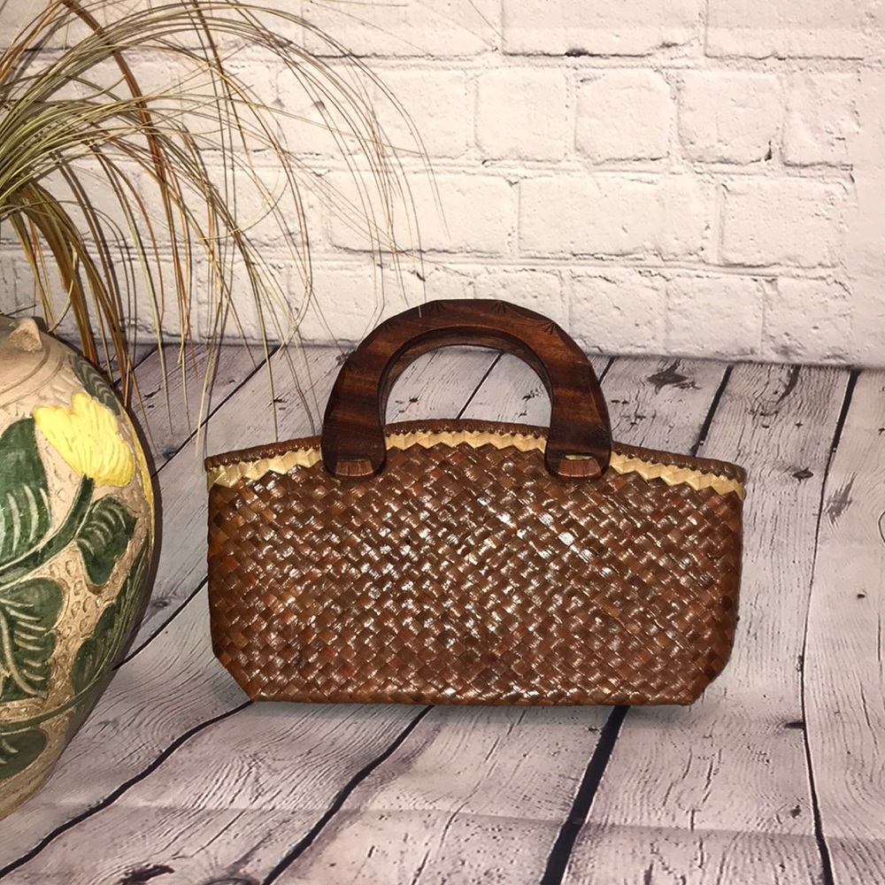 Handmade palm leaf handbag
